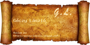 Géczy László névjegykártya