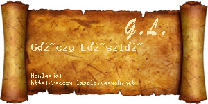 Géczy László névjegykártya